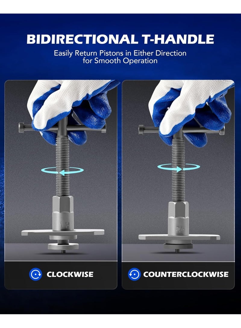 22pc Brake Caliper Compression Tool Set, Heavy Duty Brake Piston Compressor Tool and Wind Back Tool Kit for Brake Pad Replacement, Universal Disc Brake Caliper Tool Set with Blue Case - Image 4