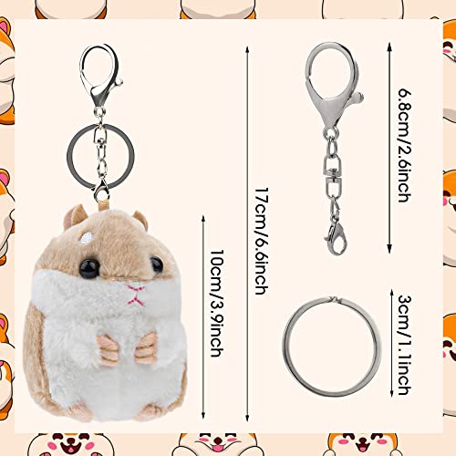 UTENEW 2 Pack Plush Hamster Keychains Stuffed Animal Keyring Pendant Purse Backpack Handbag Charms - Image 2