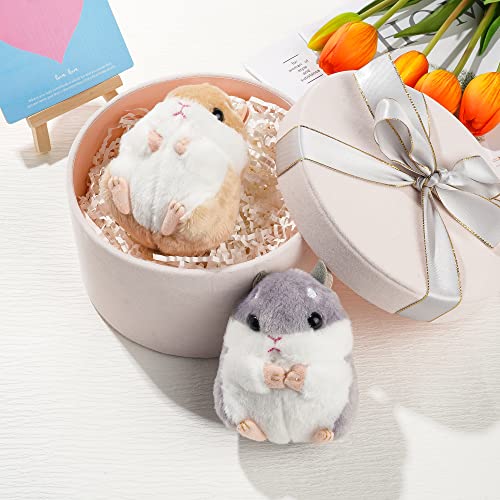 UTENEW 2 Pack Plush Hamster Keychains Stuffed Animal Keyring Pendant Purse Backpack Handbag Charms - Image 5