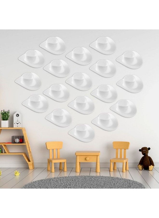 Zhanmai 40 Pieces Plastic Mini Western Hat Miniature Cowboy Cowgirl Hat Cute Doll Hat Party Hat Toy Doll Party Accessories For Pretend Play Dollhouse Decorations(White)  - Image 5