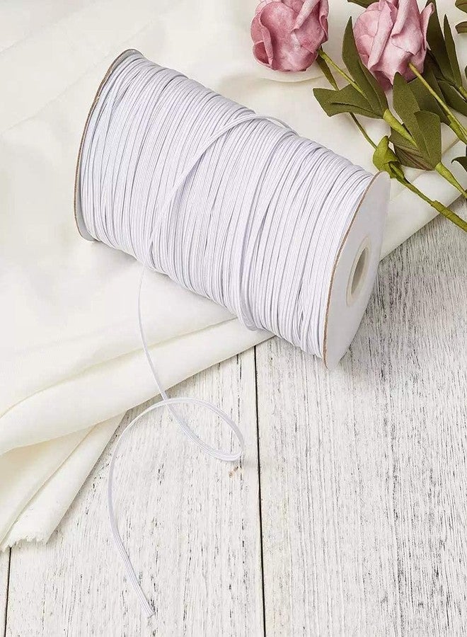 Bobbiny|White Color Polyester Flat Braided Elastic Cord Band (3.5 mm 10 Meters.) for Mask, Sewing, Crafts | Knit Sewing Crafts DIY Earloop for Mask Bent and Other Projects. - Image 2