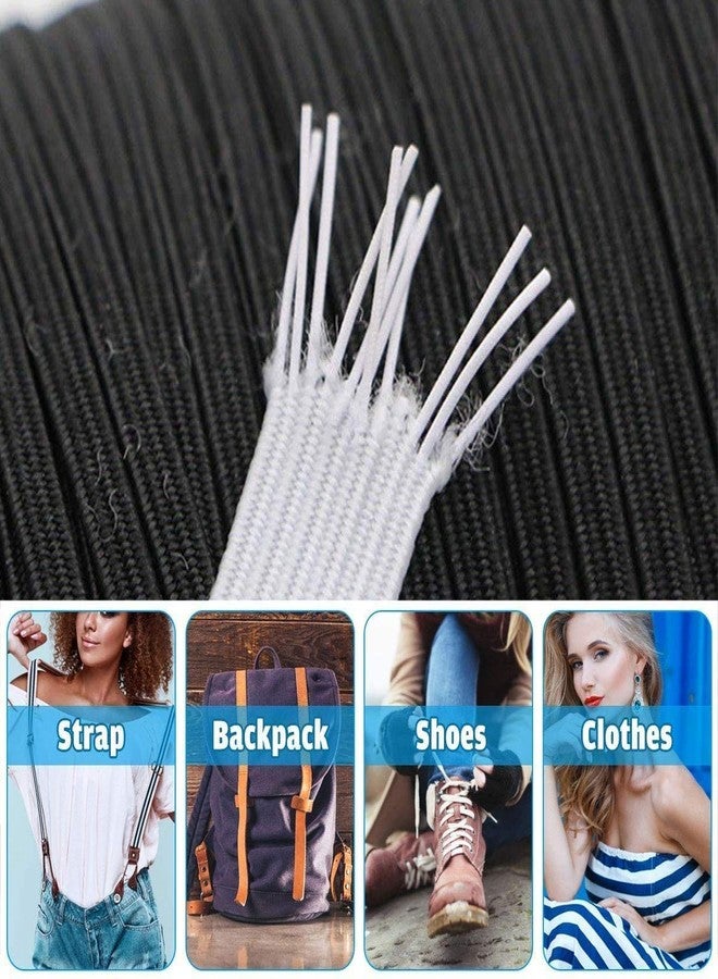 Bobbiny|White Color Polyester Flat Braided Elastic Cord Band (3.5 mm 10 Meters.) for Mask, Sewing, Crafts | Knit Sewing Crafts DIY Earloop for Mask Bent and Other Projects. - Image 5