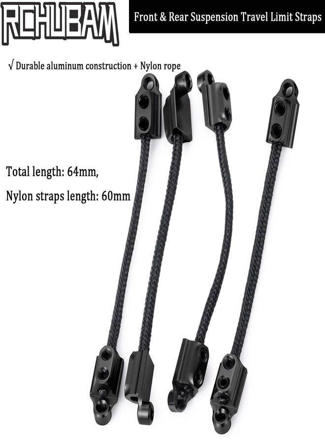 RCHUBAM Front & Rear Suspension Travel Limit Straps RC Shock Absorber Protection Straps Compatible with LOSI 1/18 Mini LMT Monster Truck Absorber Upgrade Parts (Black) - Image 3