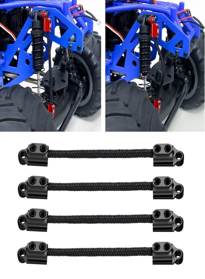 RCHUBAM Front & Rear Suspension Travel Limit Straps RC Shock Absorber Protection Straps Compatible with LOSI 1/18 Mini LMT Monster Truck Absorber Upgrade Parts (Black) - Image 1