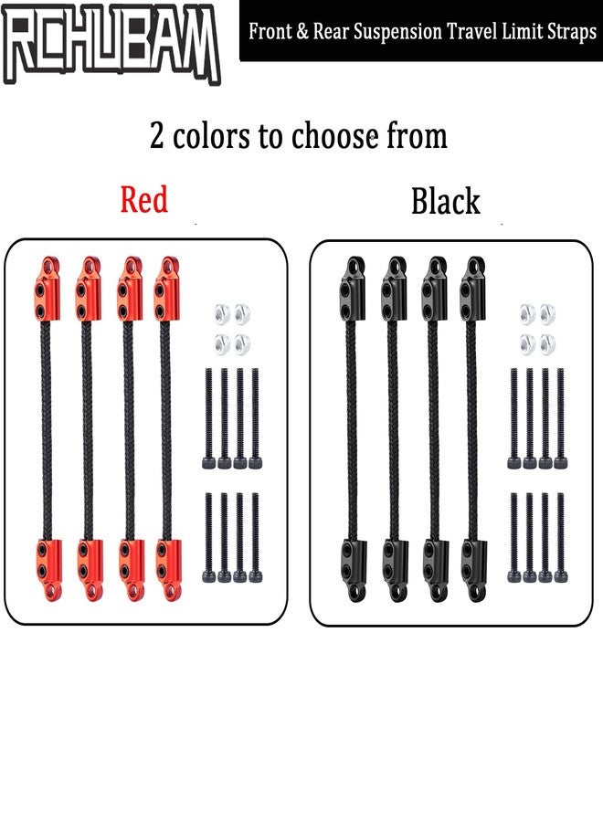 RCHUBAM Front & Rear Suspension Travel Limit Straps RC Shock Absorber Protection Straps Compatible with LOSI 1/18 Mini LMT Monster Truck Absorber Upgrade Parts (Black) - Image 4