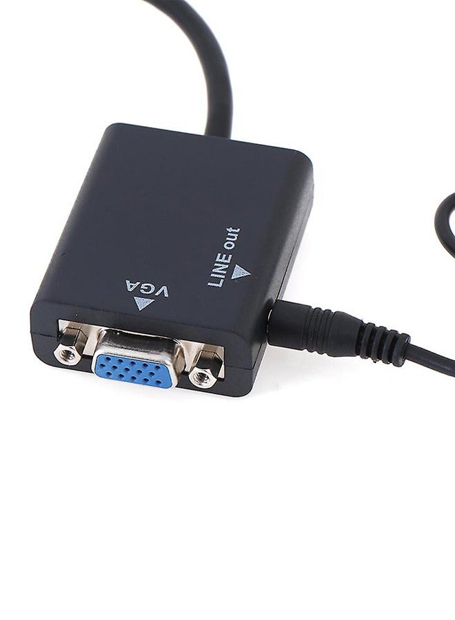 HDMI to VGA HD Adapter Cable 1080P with Audio Cable-Black  - Image 2