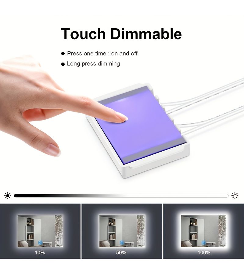 DC5 24V Bathroom Mirror LED Dimmer Touch Switch Smart Sensor Touch Control FTS A03W For Acrylic Panel Glass Lights Mirror Backlight Decoration Concealed Mount 60W - Image 4