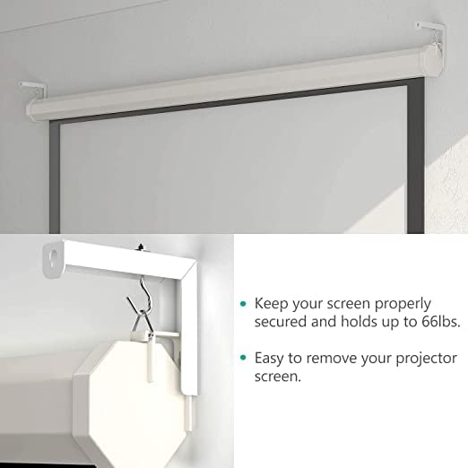 Spline Universal Projector Screen Wall Mount Brackets/Stand, 12- Inches Adjustable, Brackets/Hanger, 31 kg Weight Capacity, White - Image 5