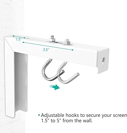 Spline Universal Projector Screen Wall Mount Brackets/Stand, 12- Inches Adjustable, Brackets/Hanger, 31 kg Weight Capacity, White - Image 3