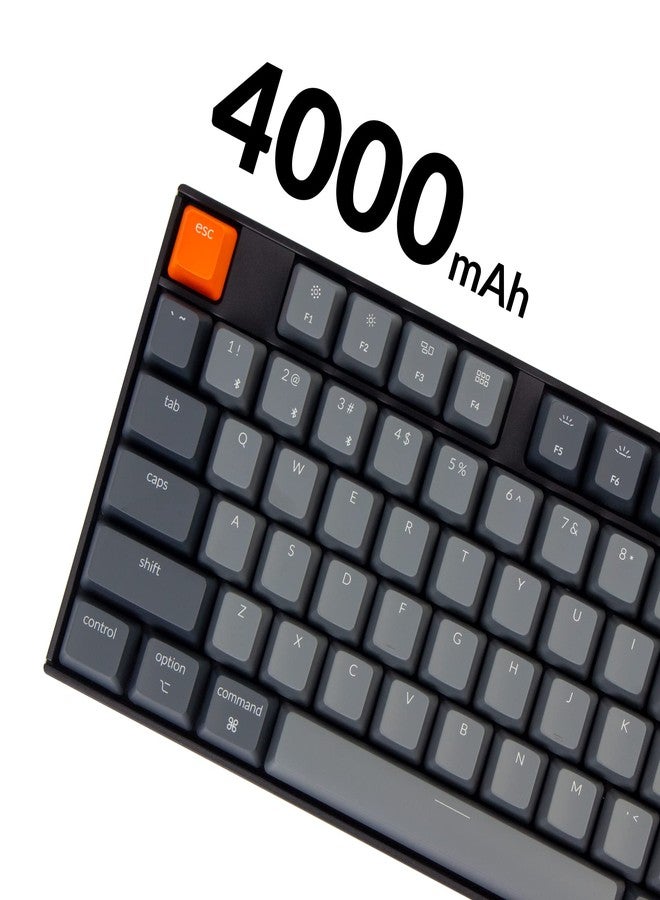 Keychron كيبورد ميكانيكي للألعاب Keychron K10 بحجم كامل مع إضاءة RGB قابلة للتبديل الساخن لنظامي Mac و Windows، لوحة مفاتيح بلوتوث لاسلكية/سلكية USB مع مفتاح K Pro بني 104 مفتاح، متعدد المهام - Image 5