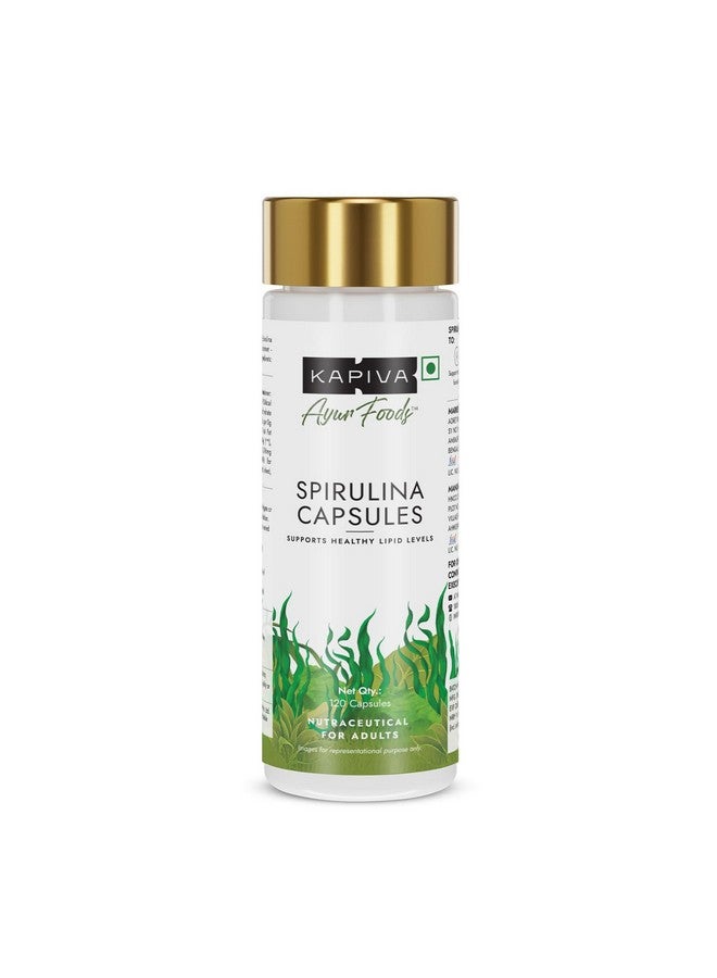 Kapiva Spirulina Capsules |120 Capsule| Contains 60% Protein | Boost Your Immunity | Free from Preservative & Pesticides | Spirulina Tablet - Image 1