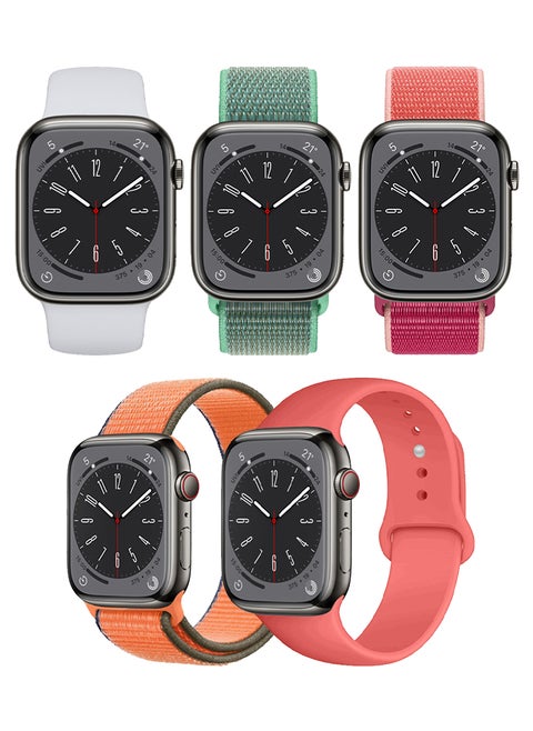 5pcs Watch Bands Replacement for Apple Watch Strap Compatible with Apple Watch 42/41/40/38mm Series 10/9/8/7/6/5/4/SE