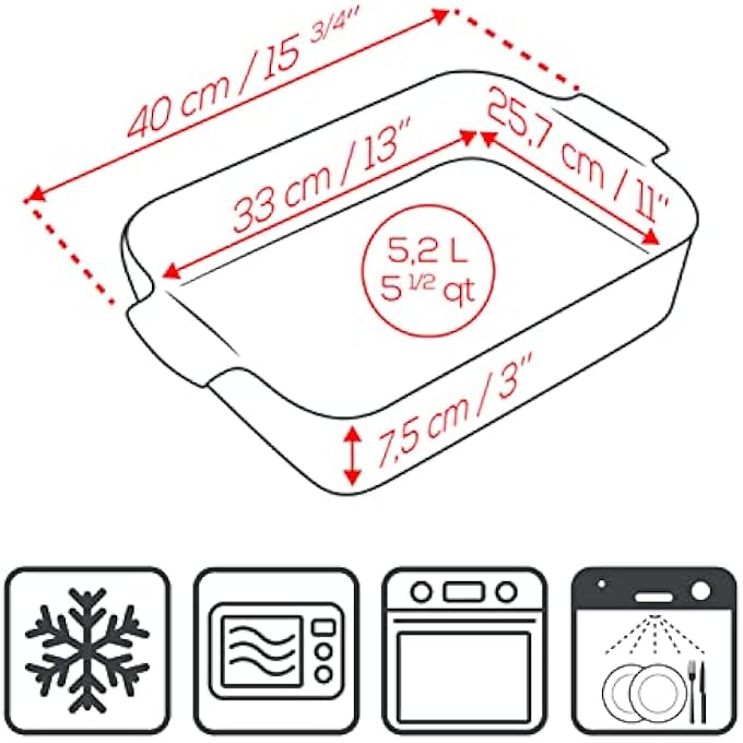 PEUGEOT Appolia Rectangular Oven Dish 40Cm Red Ceramic Mechanical And Thermal Shock Resistant 20 To 250C Ergonomic Handles10 Year Warranty Made In France - Image 3