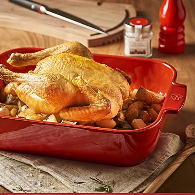 PEUGEOT Appolia Rectangular Oven Dish 40Cm Red Ceramic Mechanical And Thermal Shock Resistant 20 To 250C Ergonomic Handles10 Year Warranty Made In France - Image 2