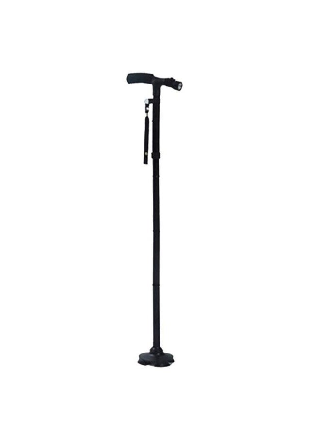 Folding Walking Stick with LED Light Cane for Elderly Lightweight Aluminum Cane Adjustable Walking Cane from 85 to 95cm Telescopic Five-Section Design with 4-Point Base (Black) - Image 3