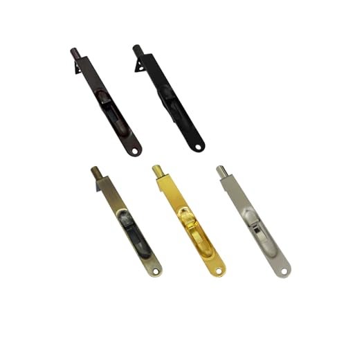 QCAA Solid Brass Round Flush Bolt, 6", Solid Brass, Matte Black, 2 Pack, Made in Taiwan - Image 3