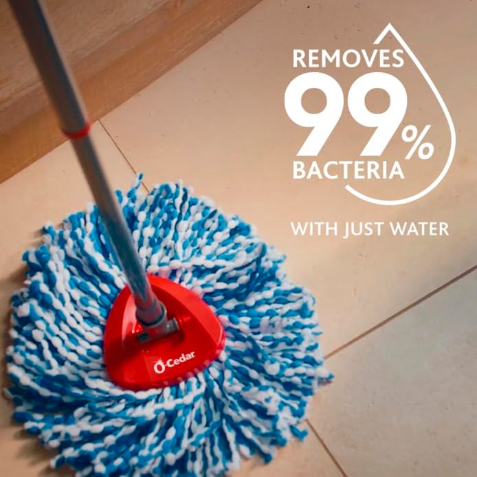 o cedar O-Cedar EasyWring RinseClean Spin Mop Microfiber Refill, 1-Pack, Blue - Image 3
