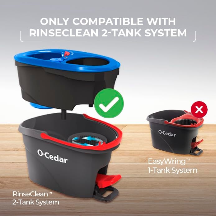 o cedar O-Cedar EasyWring RinseClean Spin Mop Microfiber Refill, 1-Pack, Blue - Image 2