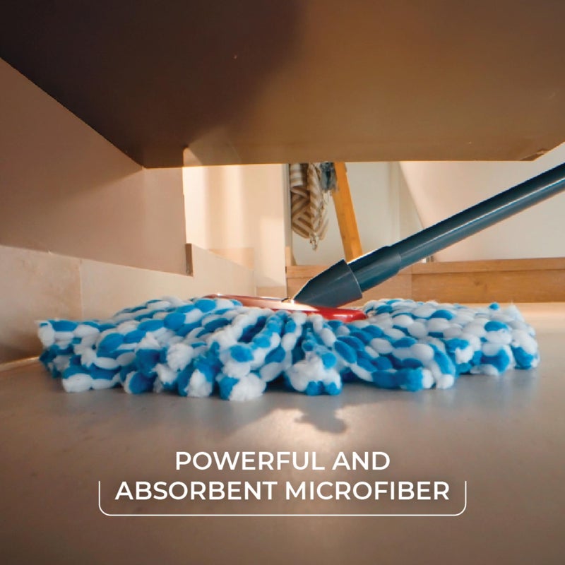 o cedar O-Cedar EasyWring RinseClean Spin Mop Microfiber Refill, 1-Pack, Blue - Image 5