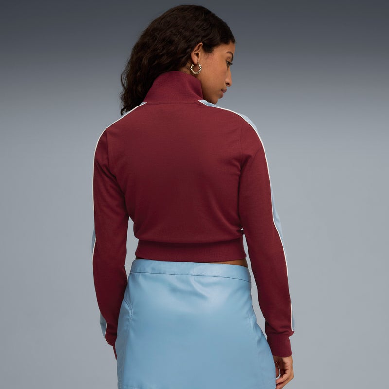 PUMA FUTURE.PUMA.ARCHIVE T7 Slim Cropped Womens Red Track Jacket - Image 4