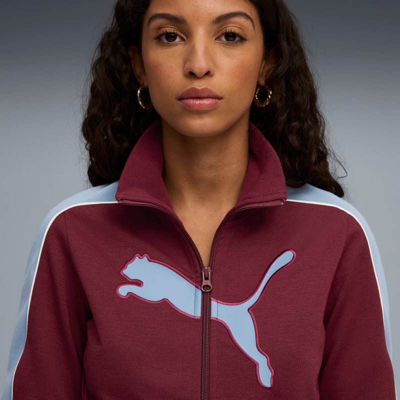 PUMA FUTURE.PUMA.ARCHIVE T7 Slim Cropped Womens Red Track Jacket - Image 2