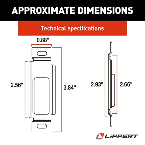 Lippert Components قفل باب الأمتعة البديل من ليبرت، لا يتطلب تجميع، تركيب سهل بنفسك لعربات 5th، مقطورات السفر والمنازل المتنقلة - 314301، فضي - Image 2