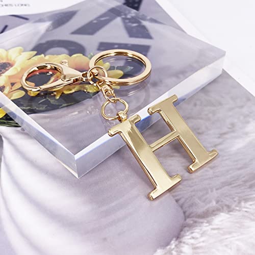 LAXPICOL Gold Keychain Letter H Keychains for Women Men Bag Charms Purse Charms For Handbags Metal Alphabet Initial Letter Key Ring Keychain - Image 2