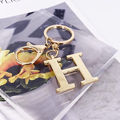 LAXPICOL Gold Keychain Letter H Keychains for Women Men Bag Charms Purse Charms For Handbags Metal Alphabet Initial Letter Key Ring Keychain - Image 4