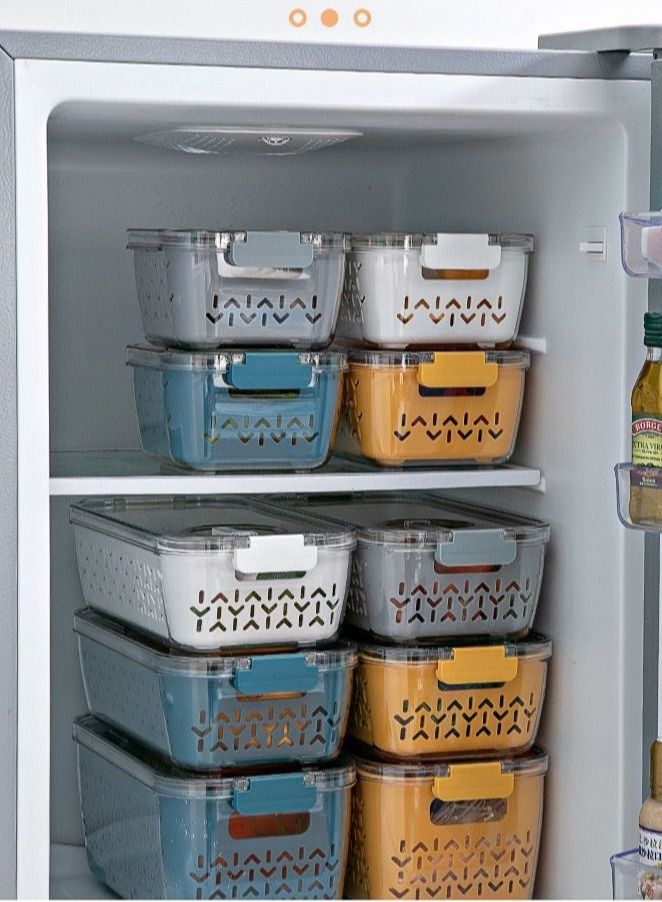 DARIYAH Fridge Organizer with Strainer Divider Vegetable Fruit Keep Fresh Container Freezer Safe XQ-027A - Image 2
