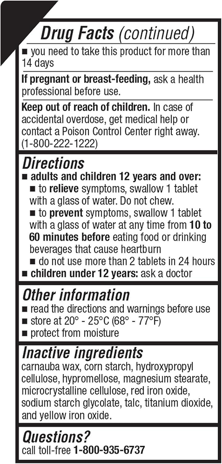 WELMATE Famotidine 20 mg 100 Count Tablets Acid Reducer - Image 5