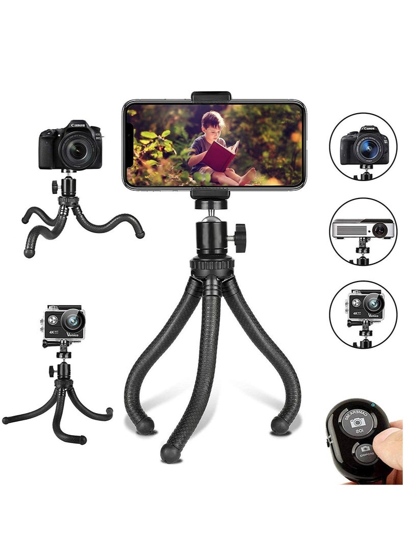 ELTRAZONE Womdee Flexible Cell Phone Tripod with Wireless Remote and Universal Clip - Image 1
