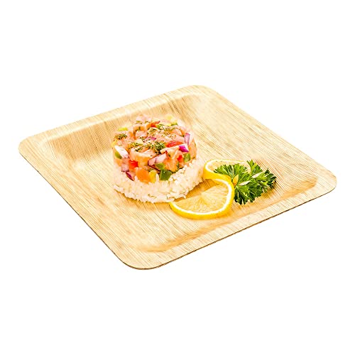 Restaurantware 8 Inch Bamboo Leaf Plates 50 Square Disposable Bamboo Plates - Sustainable heavy-duty Bamboo Leaf Bamboo Dinner Plates For Parties Wedding Banquets Or Catered Events - Image 4