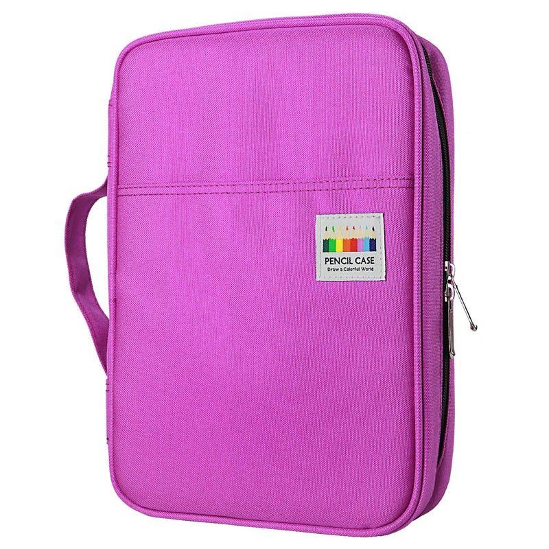 YOUSHARES 166 Slots Colored Pencil Case, 110 Slots Gel Pens fo Coloring Case Organizer, Handy Multilayer Color Pencil Holder for Glitter Gel Pens, Refills, Colored Pencils for Adults & Artist (Purple) - Image 1