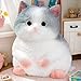 YJPPDD Big taba Squishy Cat Handmade Squishy Cat for AdultKids Stress ReliefCute Soft Cat Design Perfect Squeeze Toys Gift for Relaxation and Fun Blue Cat - Image 2