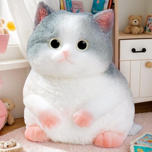 YJPPDD Big taba Squishy Cat Handmade Squishy Cat for AdultKids Stress ReliefCute Soft Cat Design Perfect Squeeze Toys Gift for Relaxation and Fun Blue Cat - Image 1