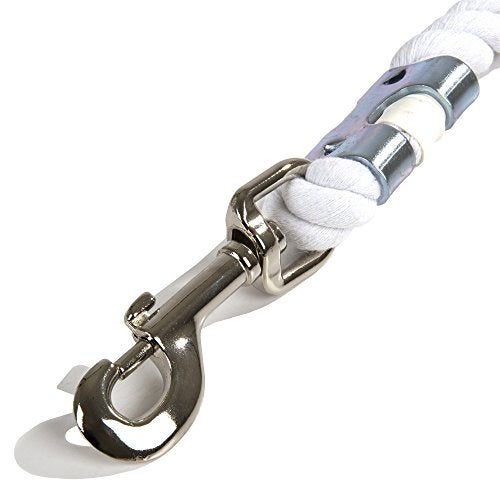 Intrepid International Horse Intrepid International Premium Horse Rope Lunge Line - Durable 1/2" Diameter, 25' Length Cotton Lunge Line with Secure Snap for Equestrian Training Excellence, White - Image 4