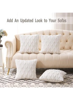 Vparty Pack of 2 Wool Throw Pillow Covers – 18x18 Inches Decorative Farmhouse Velvet Couch Pillow Cases, Soft Plush Square Cushions, Pillowcase for Living Room, Bedroom, Sofa, and Home Décor  - Image 2