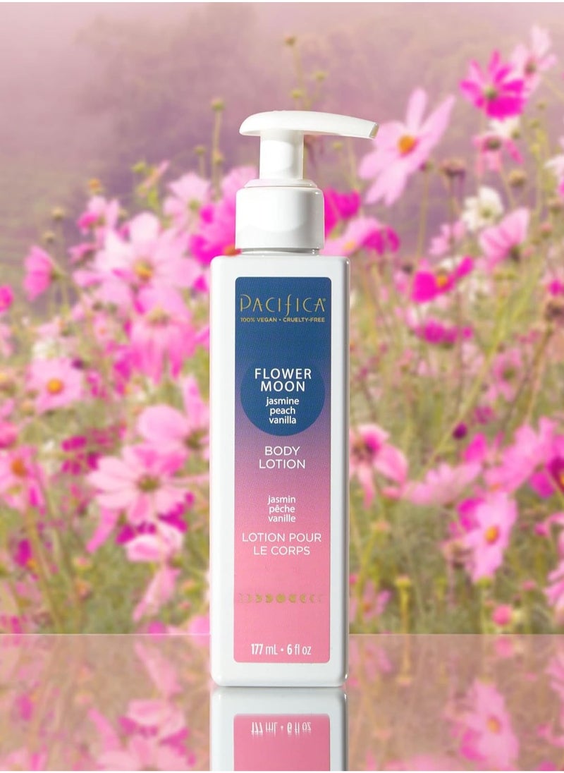Pacifica Pacifica Body Lotion - Flower Moon Body Moisturizer - Plant Powered Aromatherapy - Scented Jasmine, Peach, Vanilla Scent - Shea Butter Hand Lotion - Clean Vegan & Cruelty-Free Dermatologist Tested  - Image 2