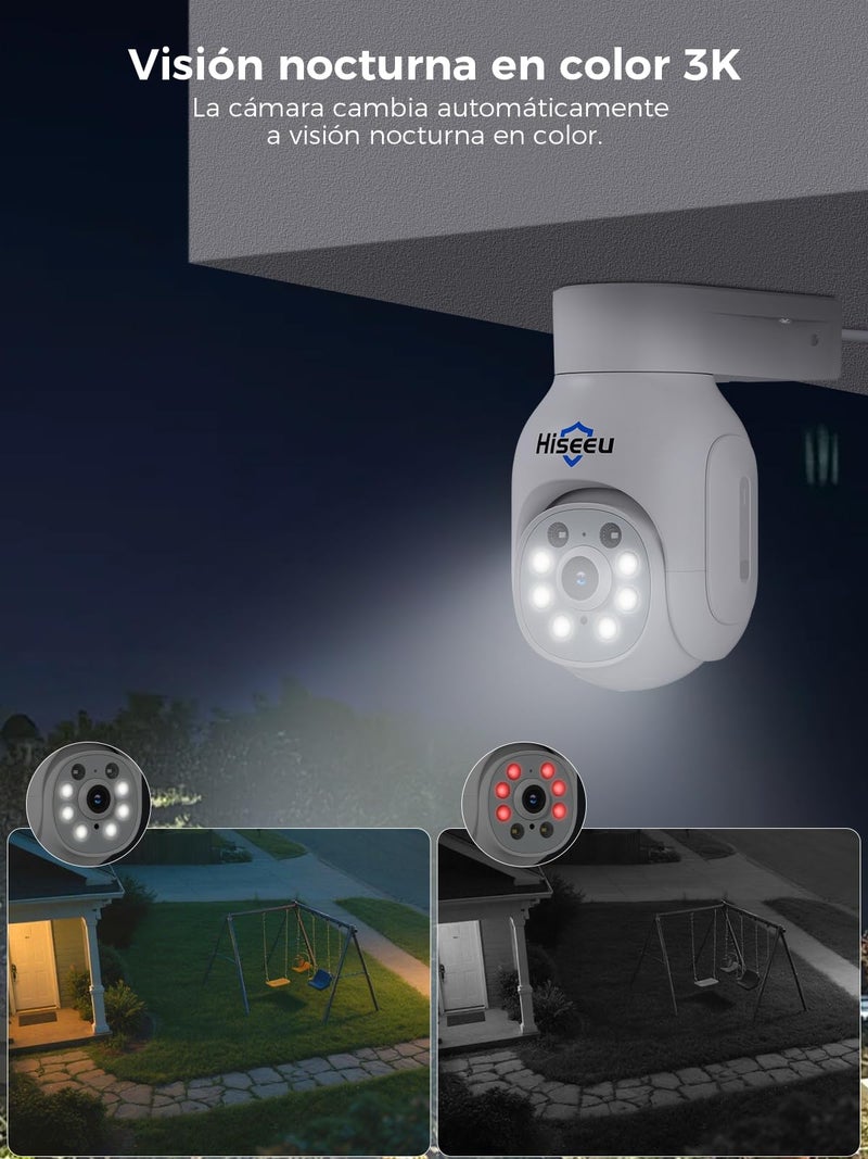 Hiseeu 5MP Wireless PTZ Security Camera System, Indoor Outdoor IP66 Waterproof WiFi Camera, 4K 10CH NVR, 2-Way Audio, Motion Detection Alarm, 24/7 Surveillance, 1TB Hard Drive (Plug-in Power Supply) - Image 5
