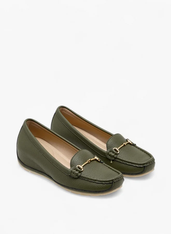 Le Confort Metal Accent Comfort Loafers with Wedge Heels