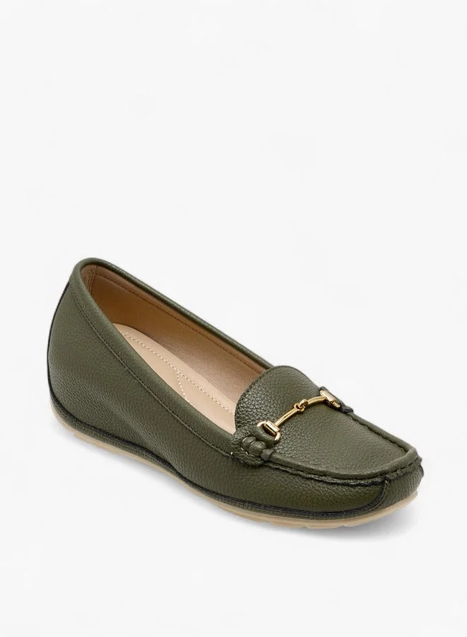 Le Confort Metal Accent Comfort Loafers with Wedge Heels