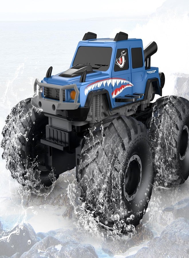 NQD® Monster Truck Toys, Waterproof 360°Rotate 4x4 RC Truck, Amphibious Remote Control Monster Trucks, 2.4GHz All Terrain Off-Road Pickup Toy RC Car for Gifts for Boys Kids Age 6 7 8 9 10 11 12+, Blue - Image 1