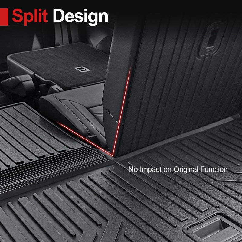 HOUCLEMIC Floor Mats for 2018-2025 2026 Volkswagen Atlas 7 Passenger Bench Seating (Not for Cross Sport), All Weather TPE Durable Cargo Mat with Backrest Mats for VW Atlas Accessories - Image 5