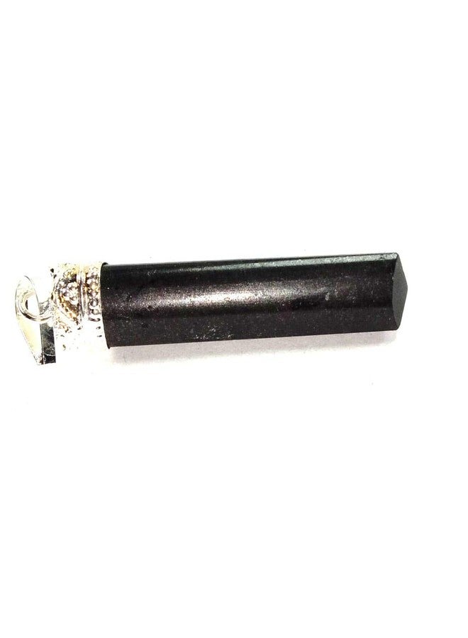 CA AGATE Black Agate Natural Pencil Point Pendant Necklace Healing Crystal Gemstone - Image 2