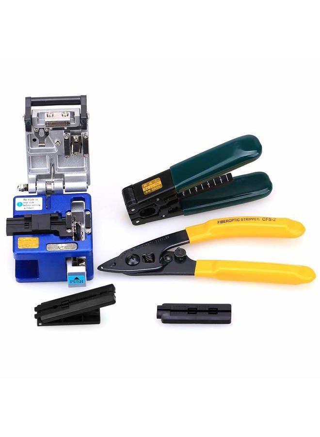 KELUSHI Optical Fiber Tool Kit Cold Connection tool Optical Fiber Stripping Cleaver for SUMITOMO with 36000 Cleaves and Fiber Optic Drop Cable Fiber Stripper CFS-2 Double Port Hole - Image 1