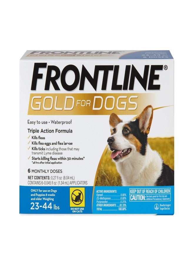 FRONTLINE Gold Flea & Tick Treatment for Medium Dogs Up to 23 to 44 lbs., Pack of 6 - Image 1