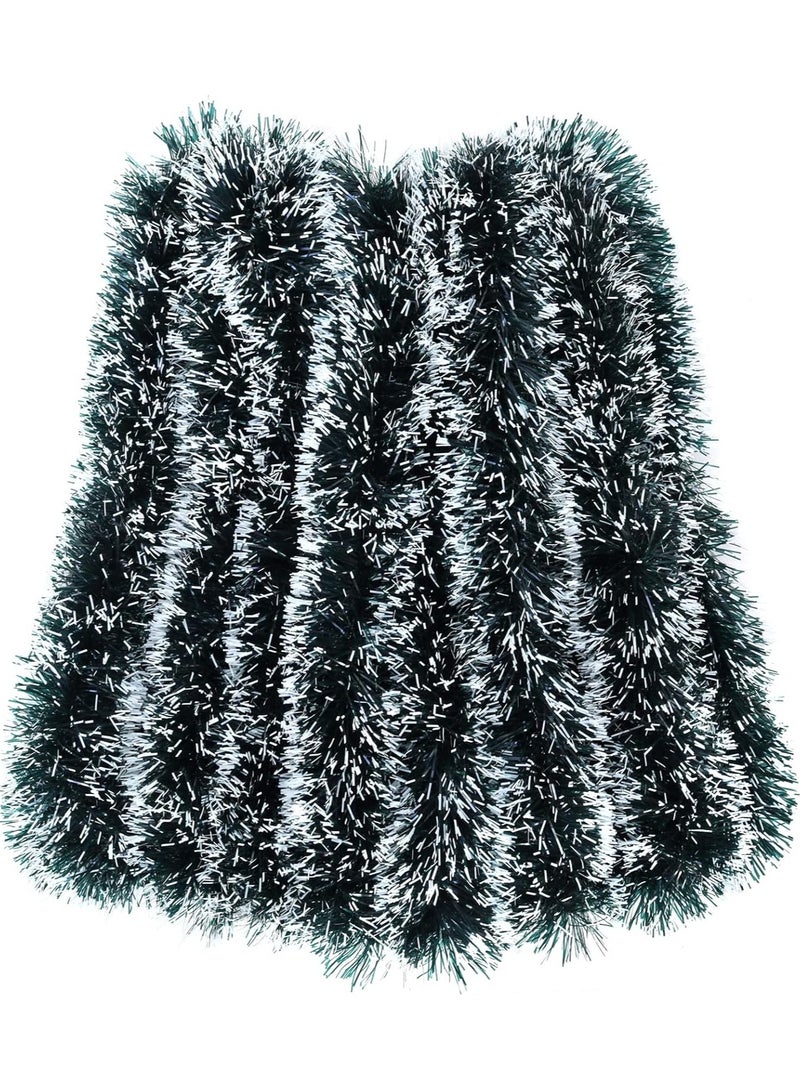Apragaz 10M بهرج زينة عيد الميلاد، سنو وايت أخضر داكن بهرج سميك عيد الميلاد بهرج إكليل لشجرة عيد الميلاد، جدار خلفيات الحفلات، داخلي وخارجي (بهرج أخضر داكن) - Image 1