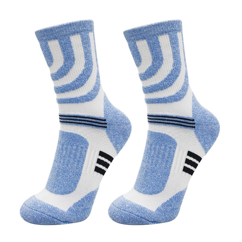 Generic Jelinny Professional Hiking Socks, Special Half-Loop Socks for Hiking, Quick-Drying Mid-Calf Cotton Mens Sports Socks Purple black - Image 2