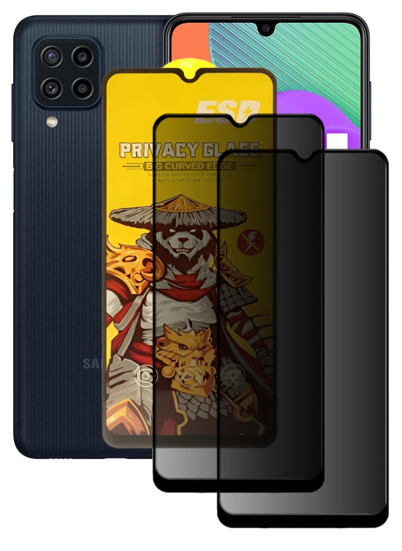 ESD 2 Pieces Tempered Dustproof Privacy Glass Screen Protector Compatible For Samsung Galaxy M22 - Image 1