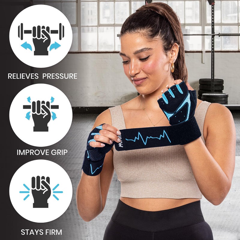 MhIL Workout Gloves for Women â€“ Breathable Gym Gloves for Women with Palm Protection and Enhanced Grip â€“ Padded Weight Lifting Glove for Womens with Wrist Wraps Support Weightlifting Exercise Cycling - Image 2